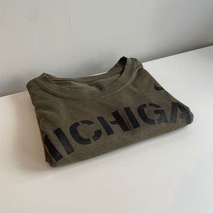 Army Green Nike Dri-Fit Michigan Wolverines Shirt Size Medium